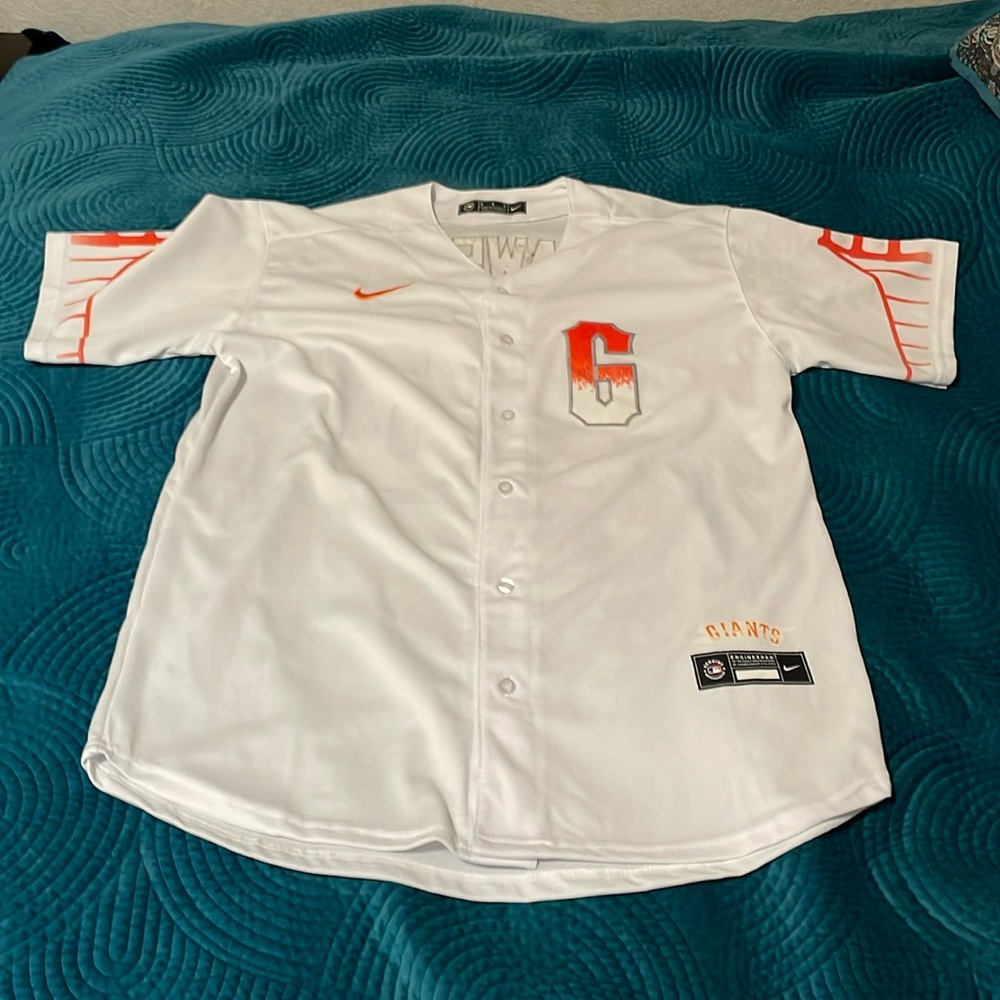 Men's SF Giants Brandon Crawford Nike White City Jersey- M